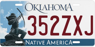 OK license plate 352ZXJ