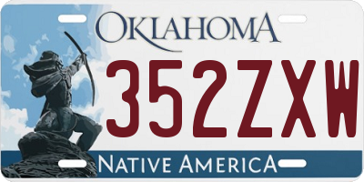 OK license plate 352ZXW