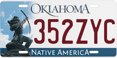 OK license plate 352ZYC