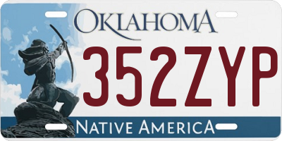 OK license plate 352ZYP