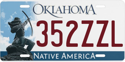 OK license plate 352ZZL