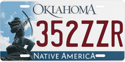 OK license plate 352ZZR