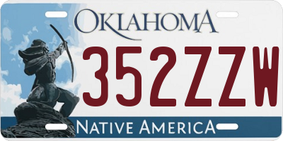 OK license plate 352ZZW