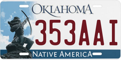 OK license plate 353AAI