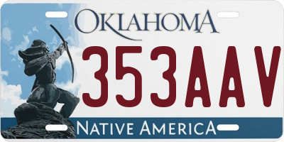 OK license plate 353AAV