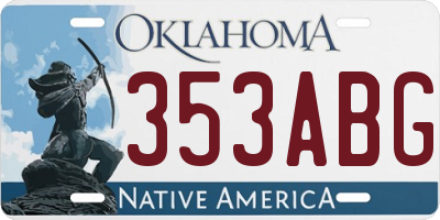 OK license plate 353ABG