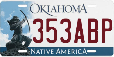 OK license plate 353ABP