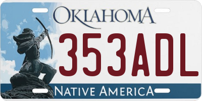 OK license plate 353ADL