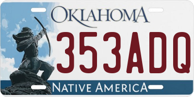 OK license plate 353ADQ