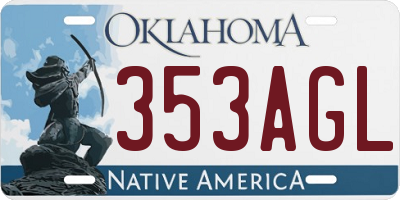 OK license plate 353AGL