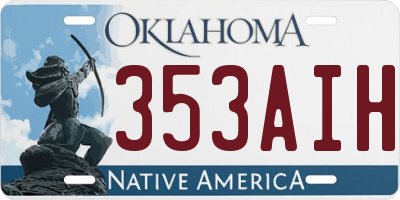 OK license plate 353AIH
