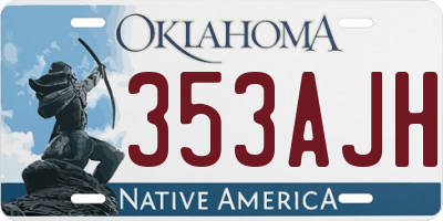 OK license plate 353AJH