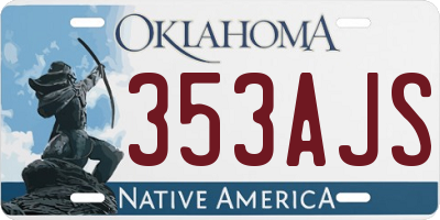 OK license plate 353AJS