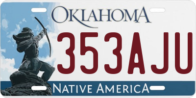 OK license plate 353AJU