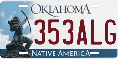OK license plate 353ALG