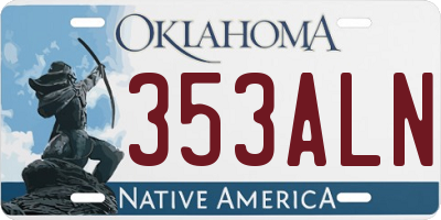 OK license plate 353ALN