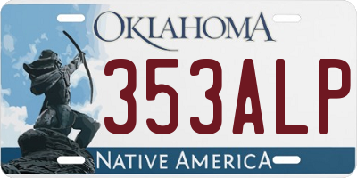 OK license plate 353ALP