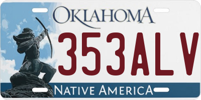 OK license plate 353ALV