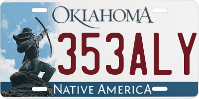 OK license plate 353ALY