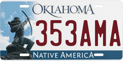 OK license plate 353AMA