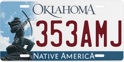OK license plate 353AMJ