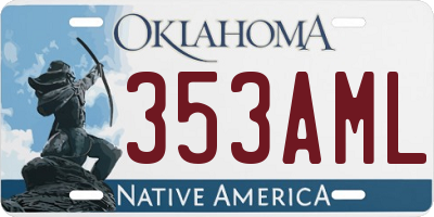 OK license plate 353AML