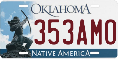 OK license plate 353AMO