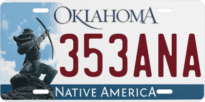 OK license plate 353ANA