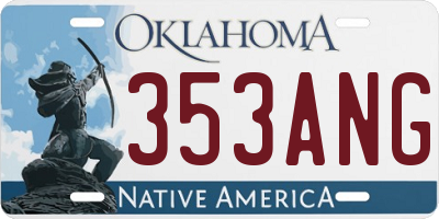 OK license plate 353ANG