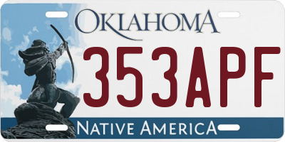 OK license plate 353APF