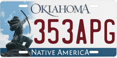 OK license plate 353APG