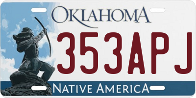 OK license plate 353APJ