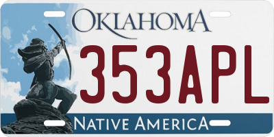 OK license plate 353APL