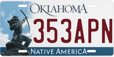 OK license plate 353APN