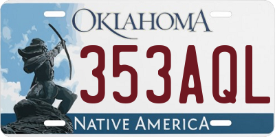 OK license plate 353AQL