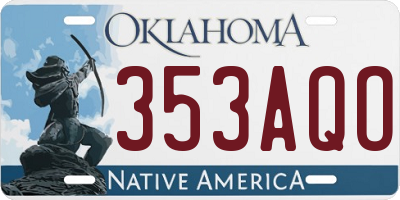 OK license plate 353AQO