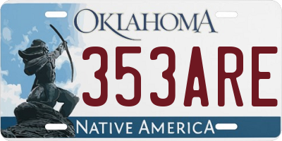 OK license plate 353ARE
