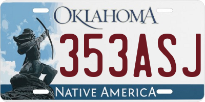 OK license plate 353ASJ