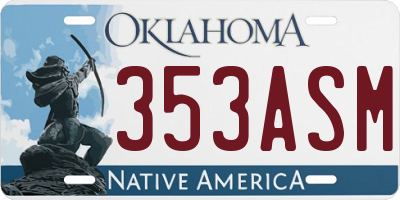 OK license plate 353ASM
