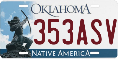 OK license plate 353ASV