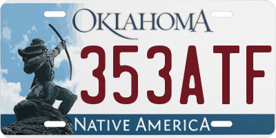 OK license plate 353ATF