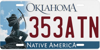 OK license plate 353ATN