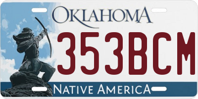 OK license plate 353BCM