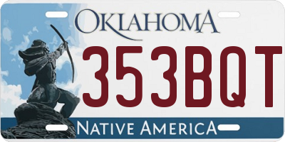 OK license plate 353BQT