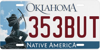 OK license plate 353BUT