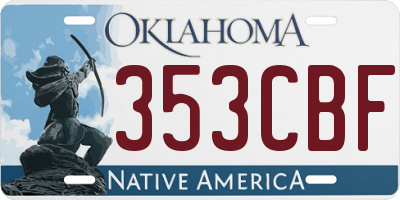 OK license plate 353CBF