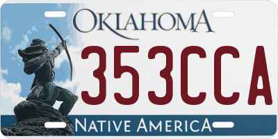 OK license plate 353CCA
