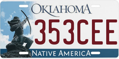 OK license plate 353CEE