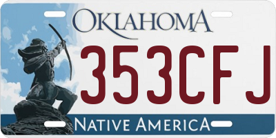 OK license plate 353CFJ