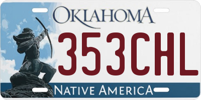 OK license plate 353CHL